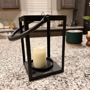 Black Metal Lantern Candle Holder by